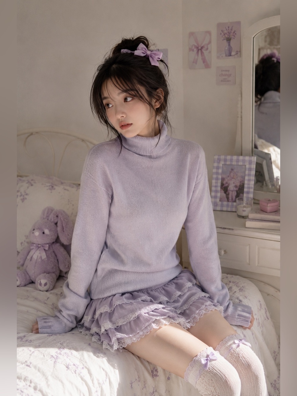 Classiques Entier Soft purple Turtleneck Sweater